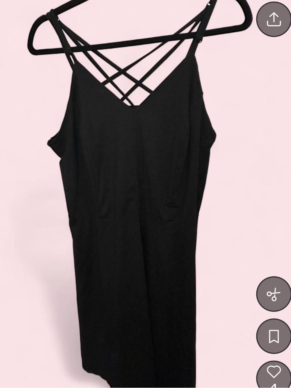 Market & Spruce Black Strap Detail Slip Dress